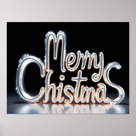 Merry Christmas Luxury Typography Poster Paper H37 (Devant)