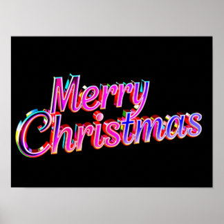 Merry Christmas Luxury Typography Poster Paper H46