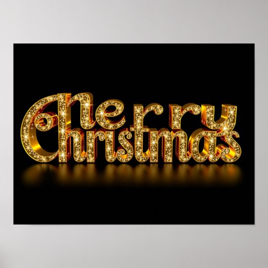 Merry Christmas Luxury Typography Poster Paper H49 (Devant)