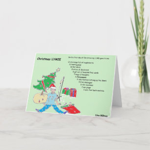 Merry Christmas Lyme Disease Humor Holiday Kaart