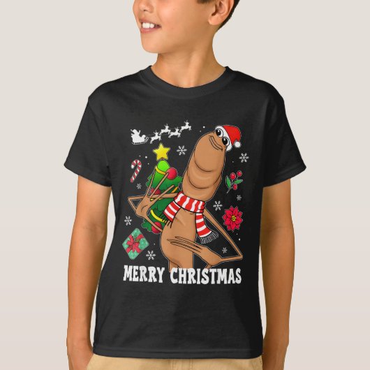 Merry Christmas Marcus The Worm Funny Unhinged Mem T-shirt (Voorkant)