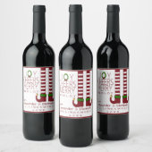 Merry Christmas Merlot wijnlabel personaliseren Wijn Etiket (Flessen)
