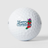 ***MERRY CHRISTMAS MET STOCKING** GOLF BALL GOLFBALLEN (Voorkant)