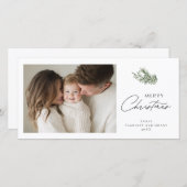 Merry Christmas Minimal Holiday Bouquet Feestdagenkaart (Voorkant / Achterkant)