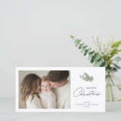 Merry Christmas Minimal Holiday Bouquet Feestdagenkaart (Staand voorkant)