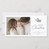 Merry Christmas Minimal Holiday Bouquet Feestdagenkaart (Voorkant)