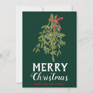MERRY CHRISTMAS Mistletoe Botanical Handmade Custo Kaart