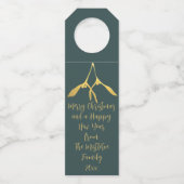 Merry Christmas Mistletoe Green Bottle Hanger Labe (Voorkant)