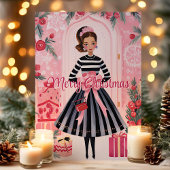 Merry Christmas Mode Dol Feestdagen Kaart