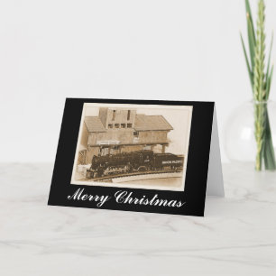 Merry Christmas Model Train Card Feestdagen Kaart