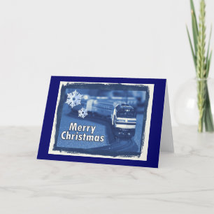 Merry Christmas Model Train Card Feestdagen Kaart