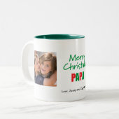 Merry Christmas Modern Papa 2 Foto Mok (Voorkant links)