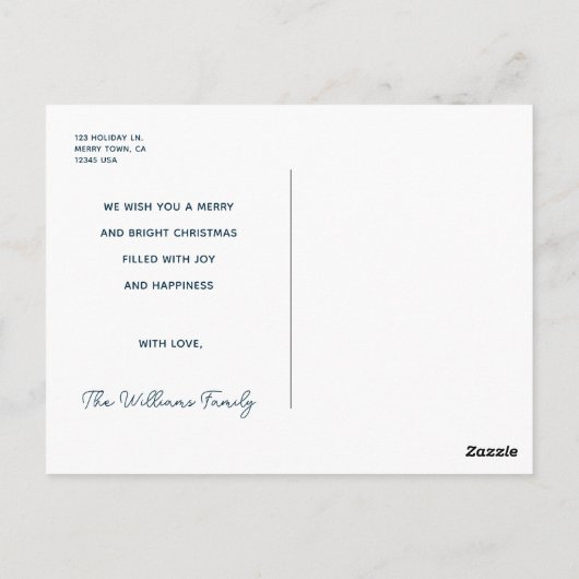 Merry Christmas Modern Script Briefkaart (Achterkant)