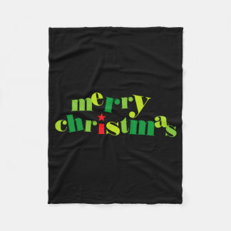 Merry Christmas Modern Tygraphy  Fleece Deken