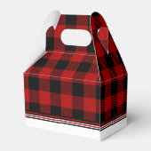 Merry Christmas Monogram Wreath Buffalo Plaid Bedankdoosjes (Achterkant)