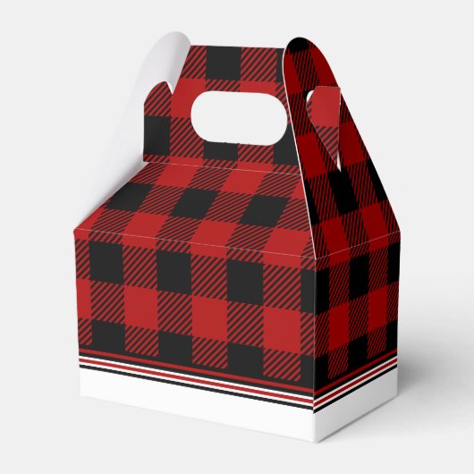 Merry Christmas Monogram Wreath Buffalo Plaid Bedankdoosjes (Achterkant)