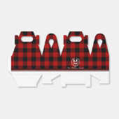 Merry Christmas Monogram Wreath Buffalo Plaid Bedankdoosjes (Uitgevouwen)