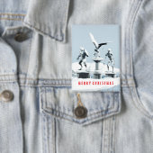 Merry Christmas. Monster ice sculptures Button (Insitu)