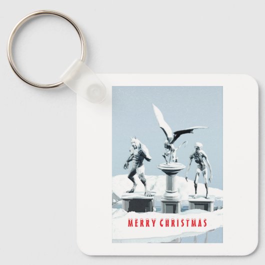 Merry Christmas. Monster ice sculptures Sleutelhanger (Voorkant)