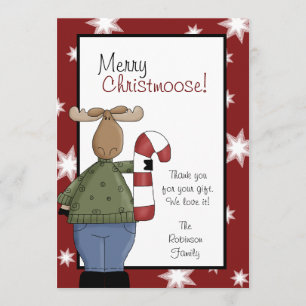 MERRY CHRISTMAS MOOSE Xmas Hartelijk dank Bedankkaart