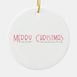 Merry Christmas & Morse Code Metal Ornament
