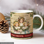 Merry Christmas Mug Green Red Angel Celebration