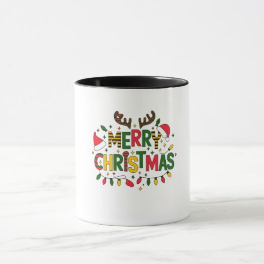 Merry Christmas Mug T-Shirt Mok (Midden)