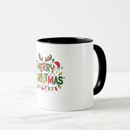 Merry Christmas Mug T-Shirt Mok (Voorkant rechts)