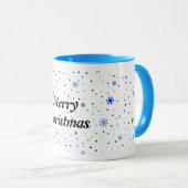 Merry Christmas mug with blue snowflakes (Devant droit)