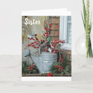 MERRY CHRISTMAS ***MY SISTER** MET LAGE EN BEDANKT FEESTDAGEN KAART