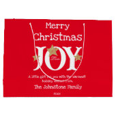 Merry Christmas Name Script Schattige Rood Groot Cadeauzakje (Achterkant)