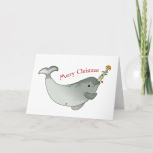 Merry Christmas Narwhal Feestdagen Kaart