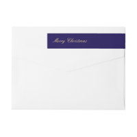 Merry Christmas Navy Blue Wrap-Around Label