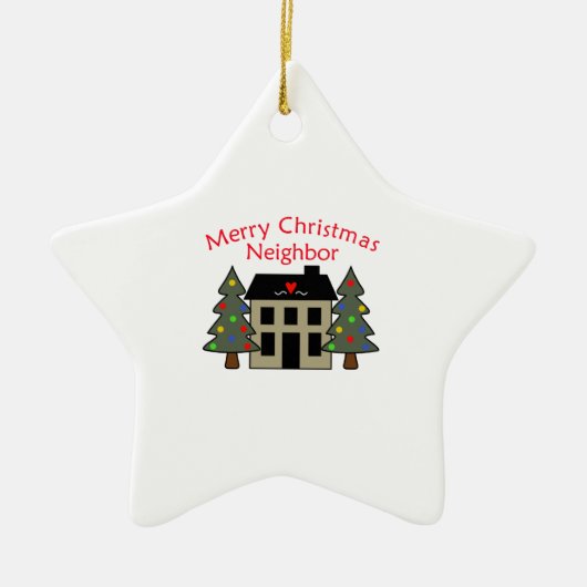 MERRY CHRISTMAS NEIGHBOR KERAMISCH ORNAMENT (Voorkant)