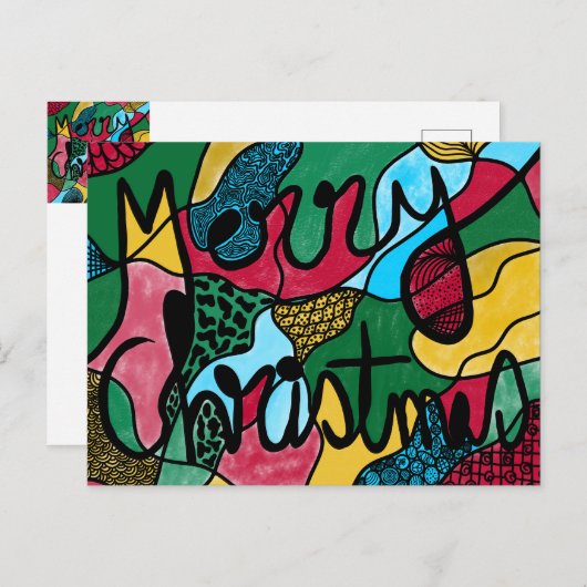 MERRY CHRISTMAS NEUROGRAPHIC & BLACK LINE BRIEFKAART (Voorkant / Achterkant)