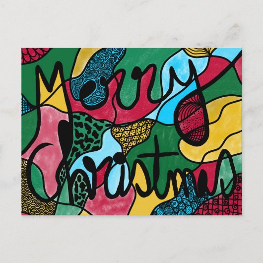 MERRY CHRISTMAS NEUROGRAPHIC & BLACK LINE BRIEFKAART (Voorkant)