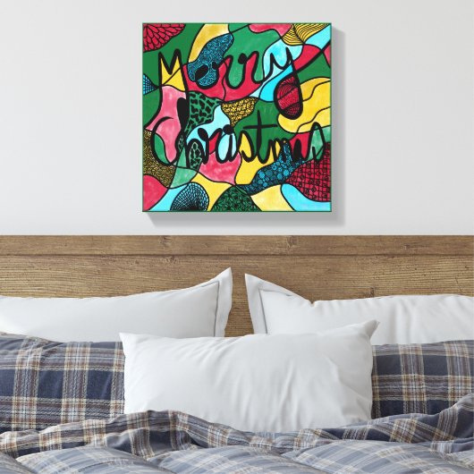 MERRY CHRISTMAS NEUROGRAPHIC & BLACK LINE CANVAS AFDRUK (Insitu (Slaapkamer))