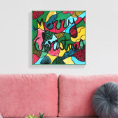 MERRY CHRISTMAS NEUROGRAPHIC & BLACK LINE CANVAS AFDRUK (Insitu (Woonkamer))
