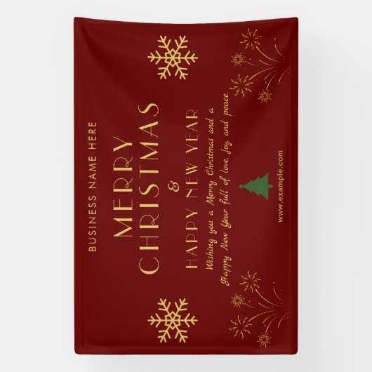Merry Christmas New Year Festive Celebration Party Spandoek (Verticaal)
