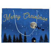 Merry Christmas Night Sky Gift Bag Groot Cadeauzakje (Achterkant)