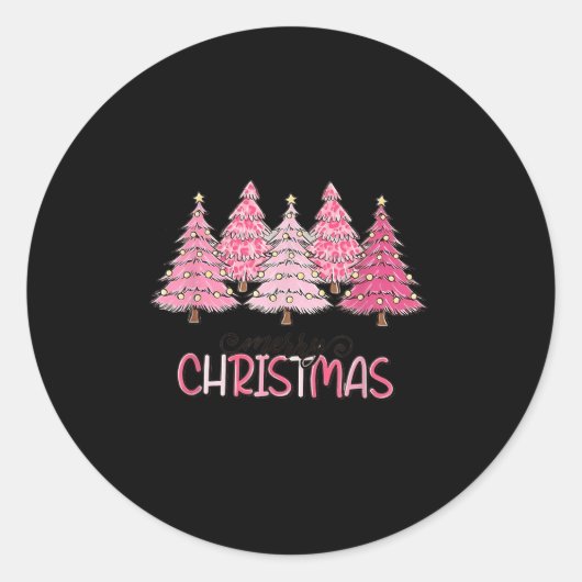 Merry Christmas Nk Christmas Tree Nk Christmas Cos Ronde Sticker (Voorkant)