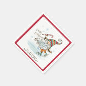 Merry Christmas Nordic Gnome gepersonaliseerd Servet (Hoek)