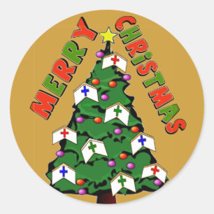 Merry Christmas Nurse Pet Tree Ronde Sticker