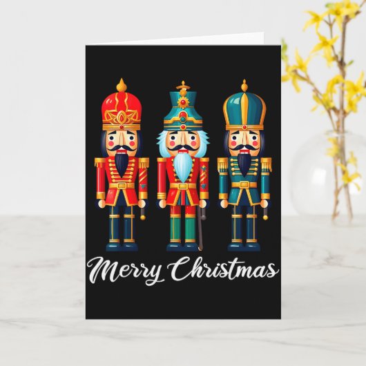 Merry Christmas Nutcracker Ballet Festive Xmas Men Kaart (Gele Bloem)