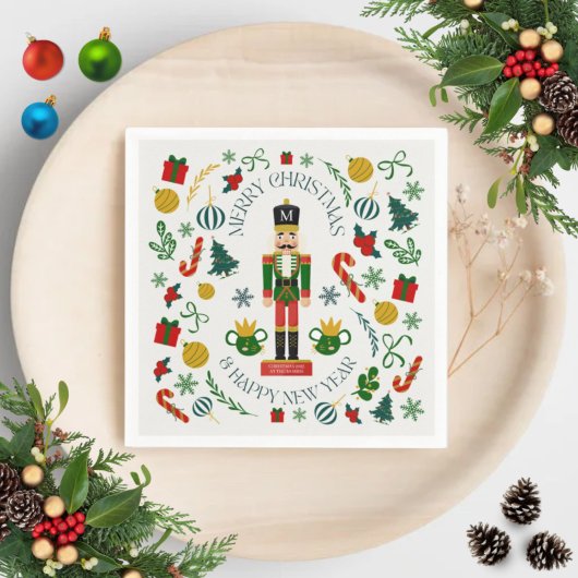Merry Christmas nutcracker custom monogram Servet