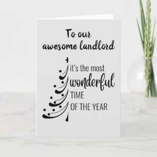 MERRY CHRISTMAS **ONZE GEWELDIGE LANDLORD** VANDAA FEESTDAGEN KAART