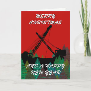 MERRY CHRISTMAS OPERATOR VAN DE ENGINEER-CRANE FEESTDAGEN KAART