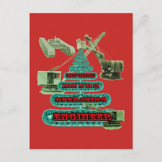 MERRY CHRISTMAS OPERATOR VAN DE ENGINEER-CRANE FEESTDAGENKAART (Voorkant)