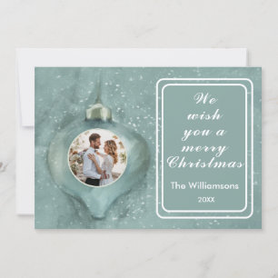 Merry Christmas Ornament gepersonaliseerde familie Kaart