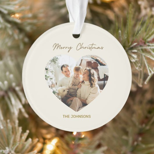 Merry Christmas Ornament | Personalized Photo (Arbre)